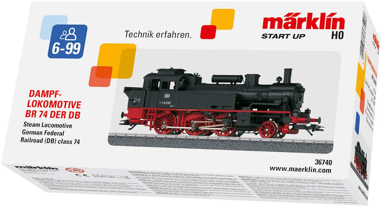 Marklin HO 36740 Steam Class 74 Tank Loco, Digital -- German Federal Railroad