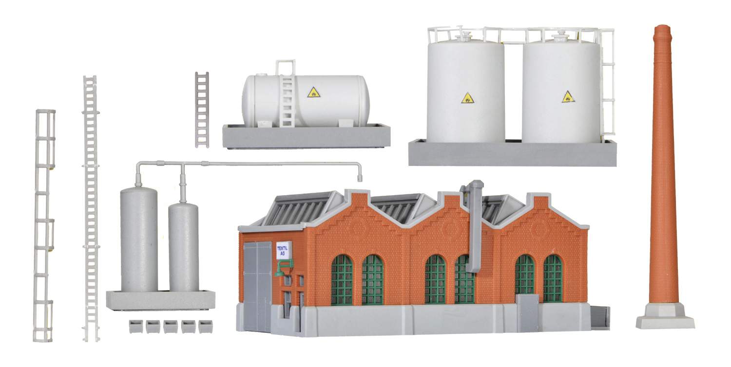 Kibri Z 36764 Warehouse Building - Includes Smoke Stack & Storage Tanks