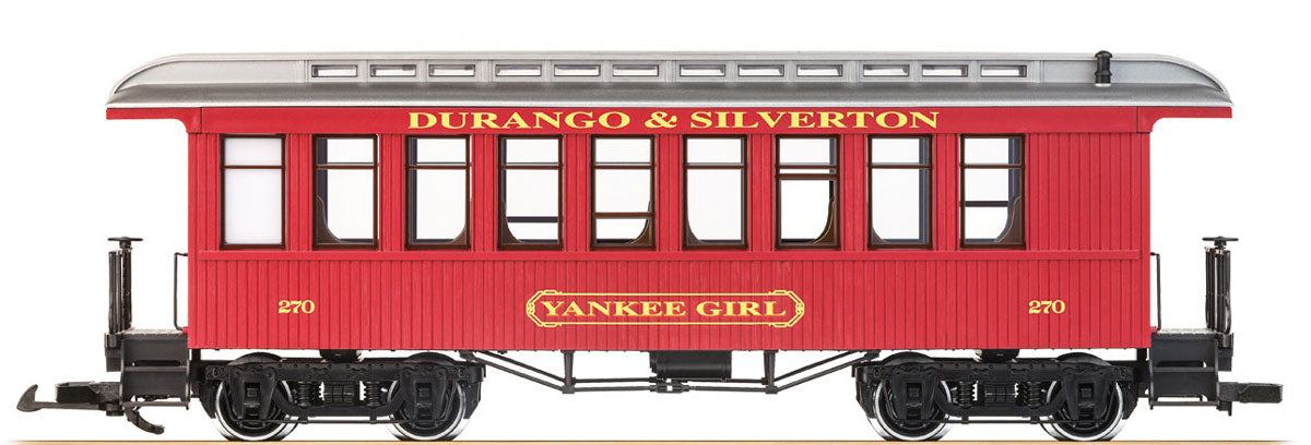 LGB G 36808 Wood Coach - Ready to Run -- Durango & Silverton #270 Yankee Girl (red, silver)