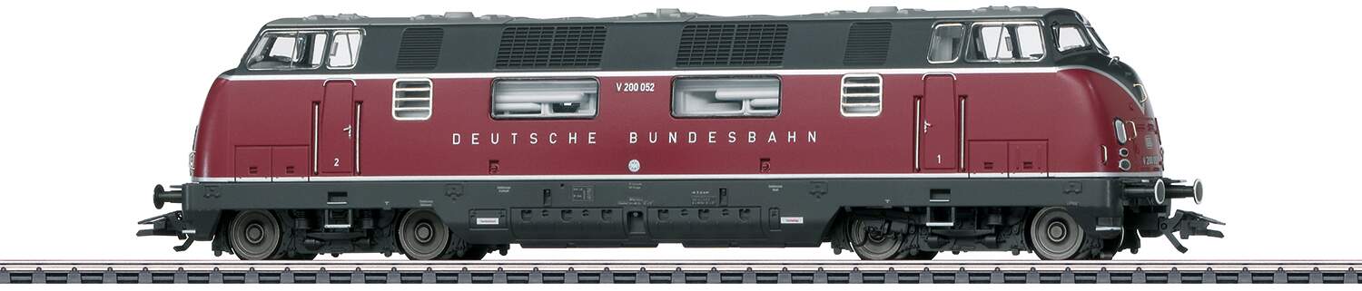 Marklin HO 37806 Class V 200.0 Diesel - 3-Rail - Sound and Digital -- German Federal Railroad DB V 200 052 (Era III 1958, red, gray)