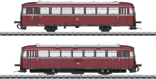 Marklin HO 39978 Class VT 98.9 Railcar with VS 98 Cab Car - 3-Rail - Sound and Digital -- German Federal Railroad DB VT 98 9705, VS 98 306 (Era III 1960s, red, silver