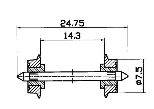 Roco HO 40189 DC NEM standard wheel set