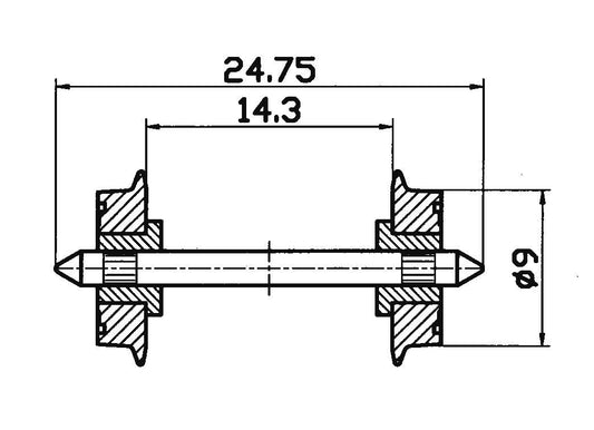 Roco HO 40197 DC NEM standard wheel set