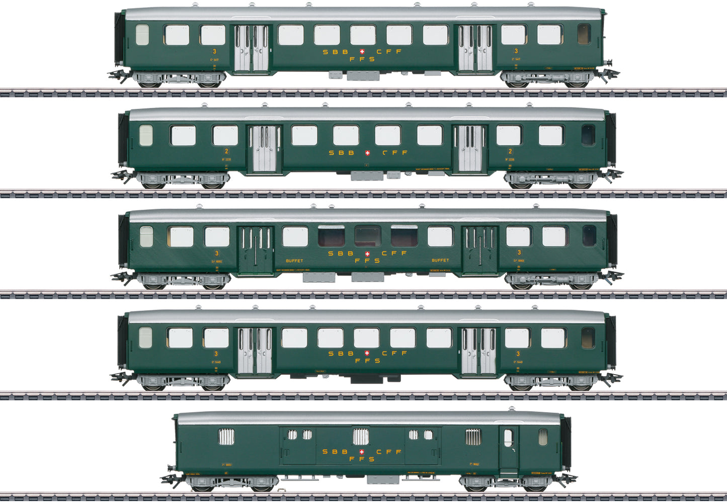 Marklin HO 43369 Lightweight Steel Car Set to Go with the Class Ae 3/6 I 2022 New Item