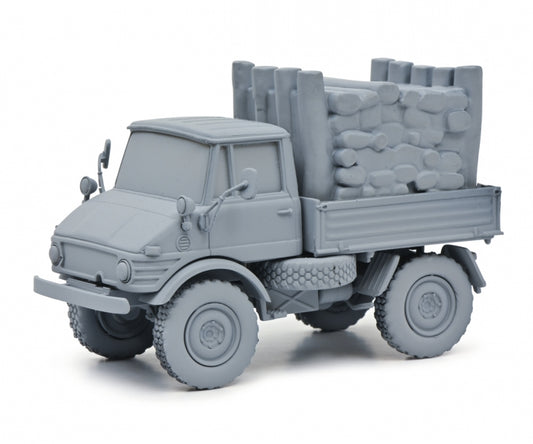 Schuco Unimog 406 m.Holzladung 1:43