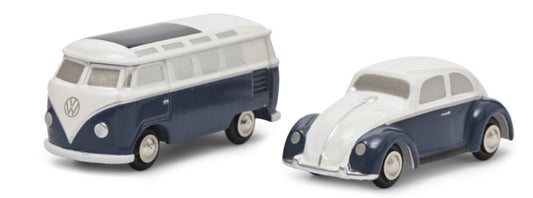 Schuco  450514600 2-Vehicle Volkswagen Set - Beetle + T1 Samba white/blue