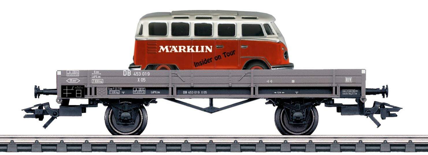 Marklin HO 46005 Märklin H0 Low Side Car with VW Bus