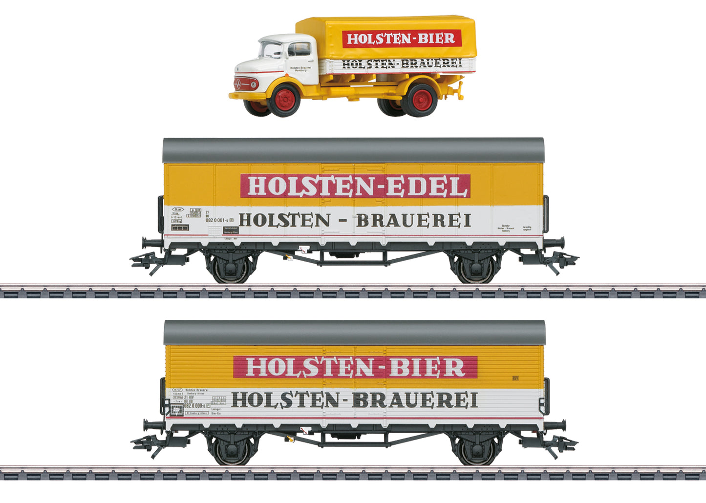 Marklin HO 46172 Holsten Beer Refridgerator Car Set, DB, Ep. IV