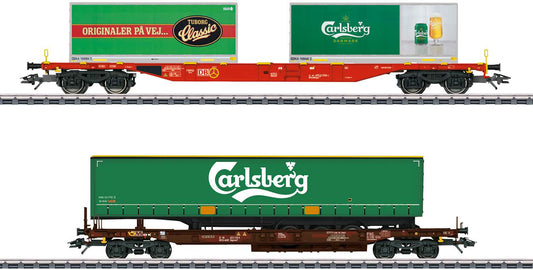 Marklin HO 47109 KLV-Freight Car-Set, 2 cars, Tuborg/Carlsberg, Ep. VI