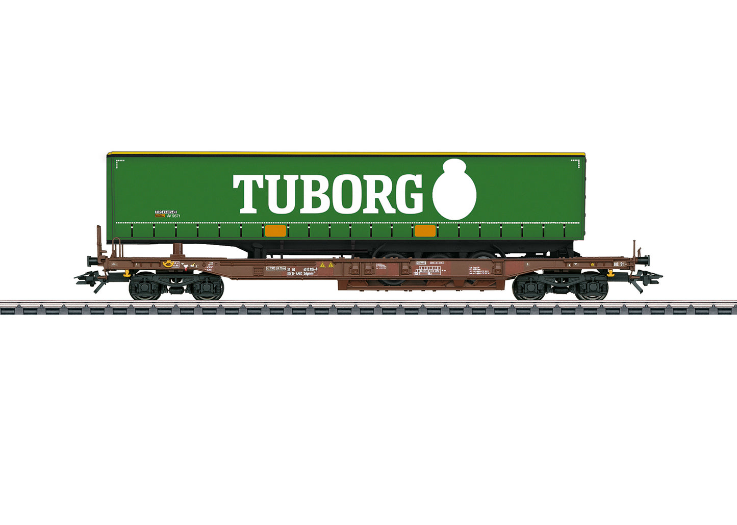 Marklin HO 47113 AAE Tuborg Deep Well Flat Car, Era VI