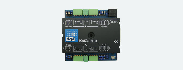 ESU HO 50094  ECoSDetector feedback module, 16 dig. inputs, therefrom 4 RailCom® feedbacks. For 2-digit or 3-digit operation, Optokoppler 