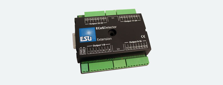 ESU HO 50095  ECoSDetector Extension. 32 digital outputs 100mA for little bulbs or LEDs, lighting track plan 
