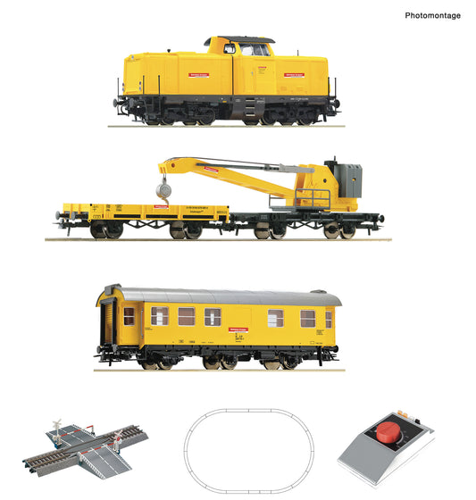 Roco HO 5100002 Analogue Start Set: Diesel locomotive class 212 with crane train  DB  era VI DC 2023 New Item