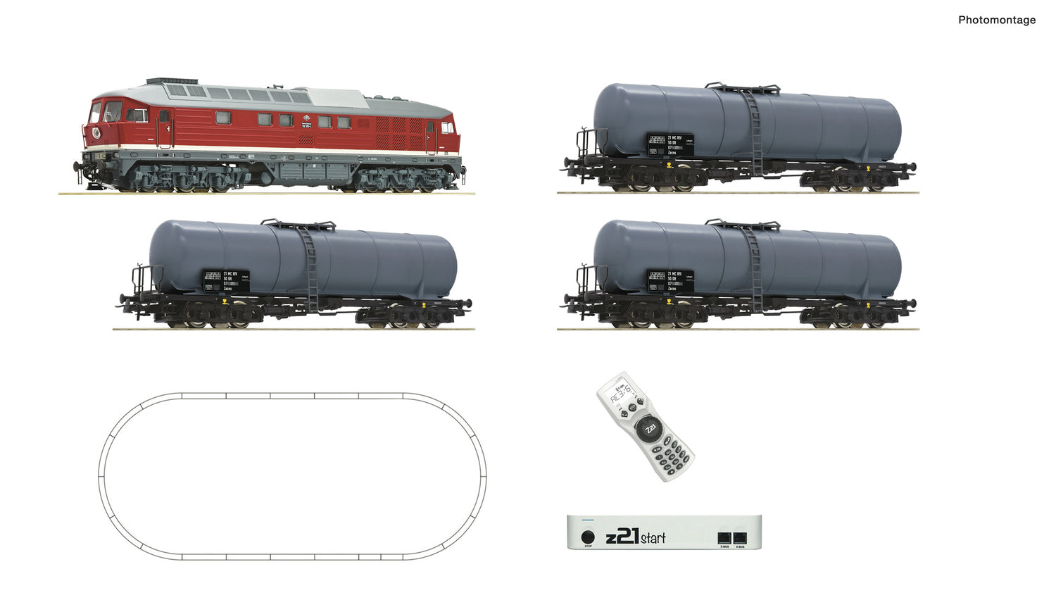 Roco HO 5110002 z21 start Digitalset: Diesel locomotive class 132 with tank wagon train  DB  era IV DCC 2023 New Item