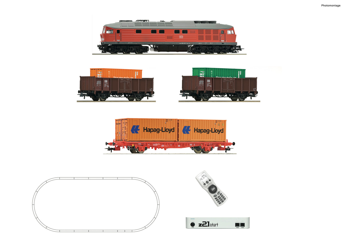 Roco HO 5110003 z21 start Digitalset: Diesel locomotive class 232 with goods train  DB AG  era VI DCC 2023 New Item
