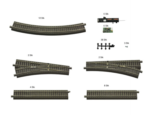 Roco HO 51250 Extension track set for Digital Starter Set