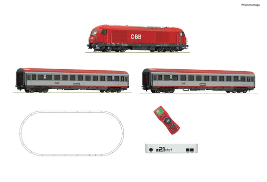 Roco HO 51341 z21 start digital set: Diesel locomotive class 2016 with express train  ÖBB  era VI DCC Q2 2022 New Item