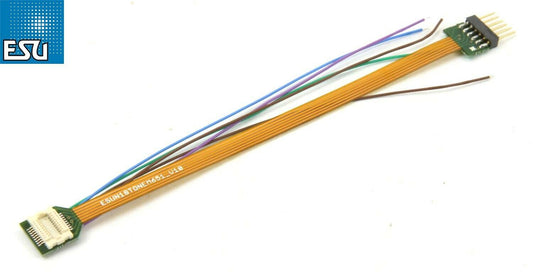 ESU HO 51994  adapter board, 18-pin Next-18 socket to NEM651 6-pin, Flex, 88mm, with heat shrink tube 