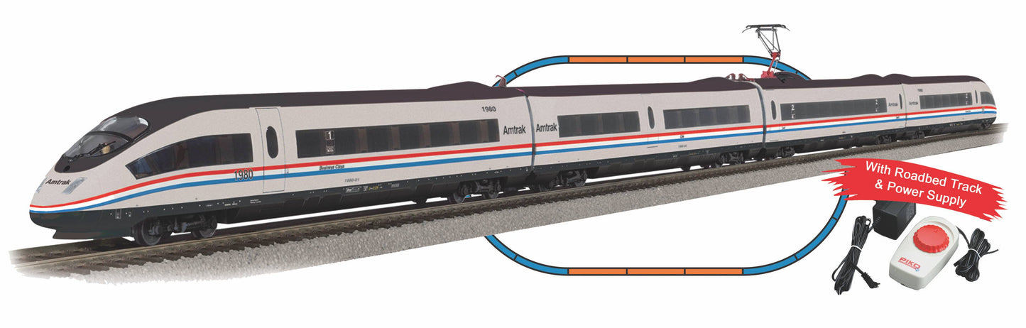 Piko HO 57197 Roadbed Amtrak ICE3 Starter Set 2022 New Item
