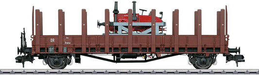 Marklin 1 58818 Rmm Ulm Low-Side Gondola w/Stakes & Lanz Speeder Load - Ready to Run -- German State Railroad DR (Era II, Boxcar Red)