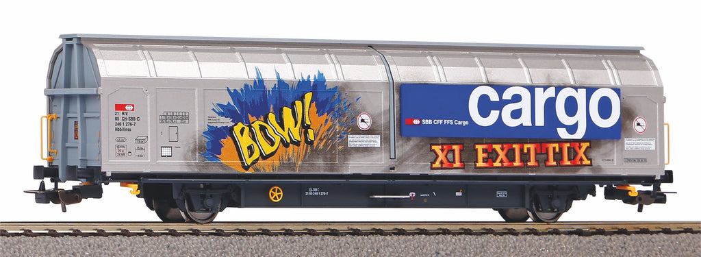 Piko HO 58985 Slide Wall Boxcar Hbbillnss w/Graffiti SBB VI 2021 New Item