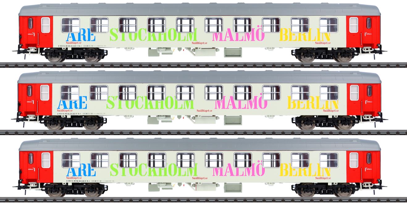 HELJAN HO AC HE13060804 3 pcs. 2nd class Coach Set "Snälltaget" Stockholm-Berlin