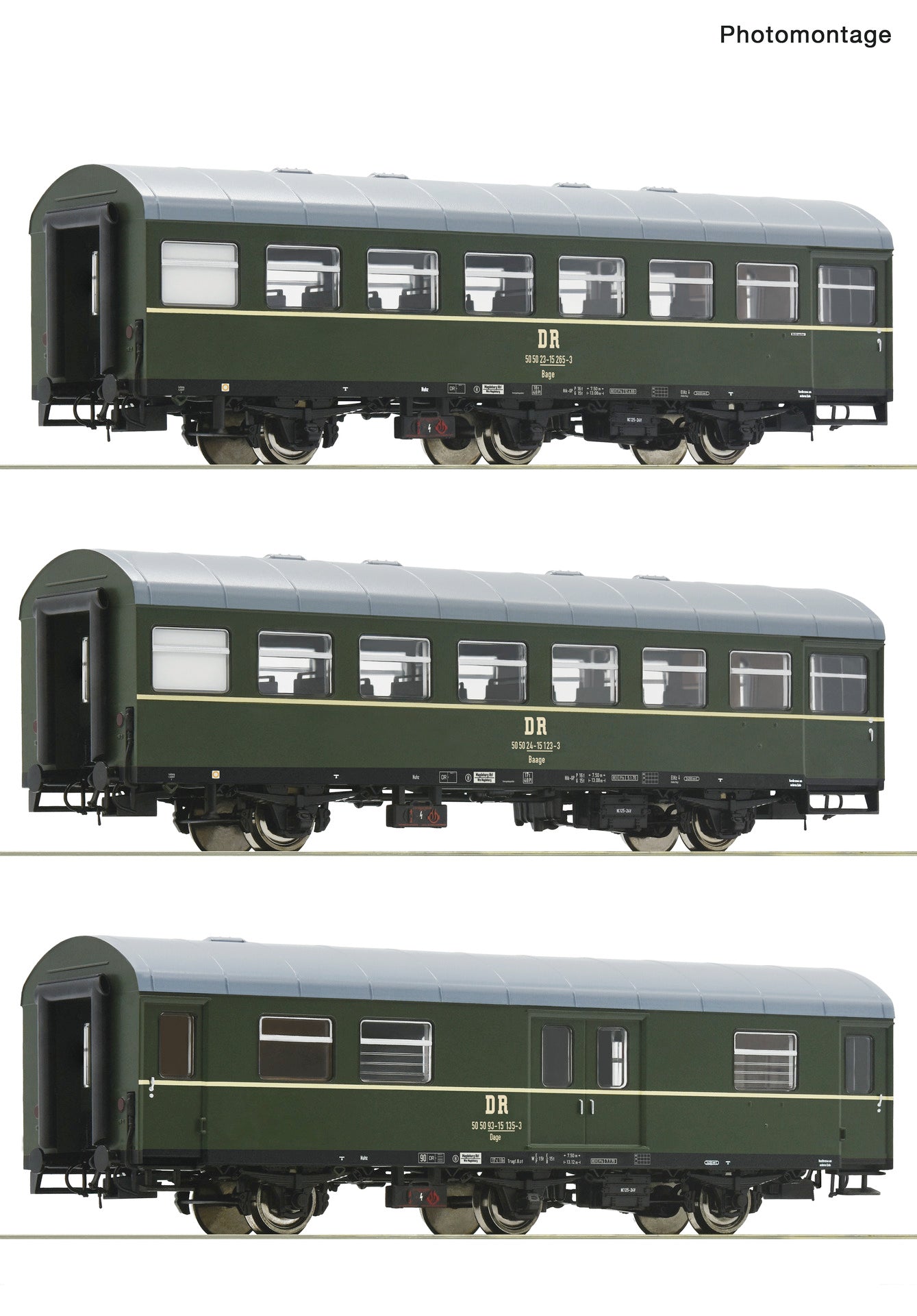 Roco HO 6200009 3-piece set 1: Passenger  train  DR                  era IV DC 2024 New Item