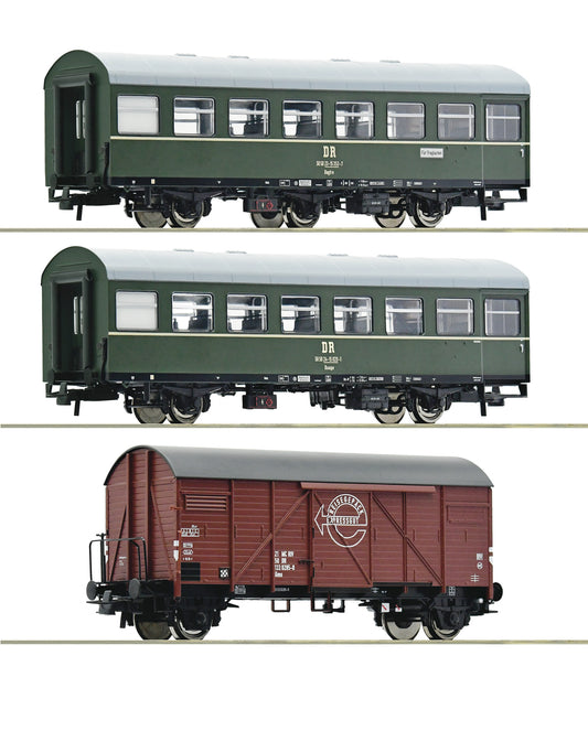 Roco HO 6200010 3-piece set 2: Passenger  train  DR                  era IV DC 2024 New Item
