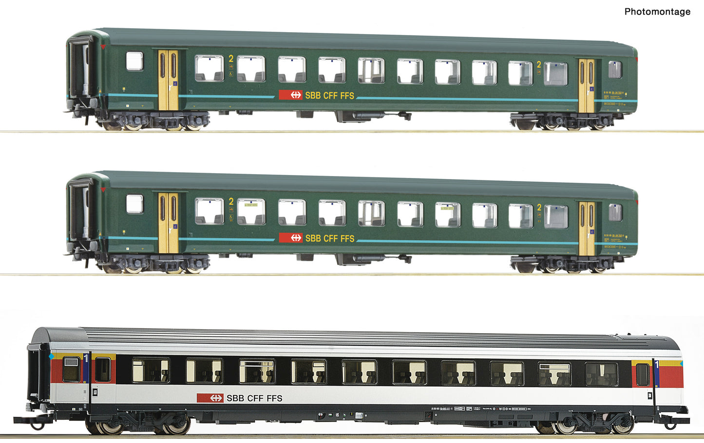 Roco HO 6200022 3 Passenger Wagon piece set 1: Bözberg Interregio  SBB  era V DC 2023 New Item