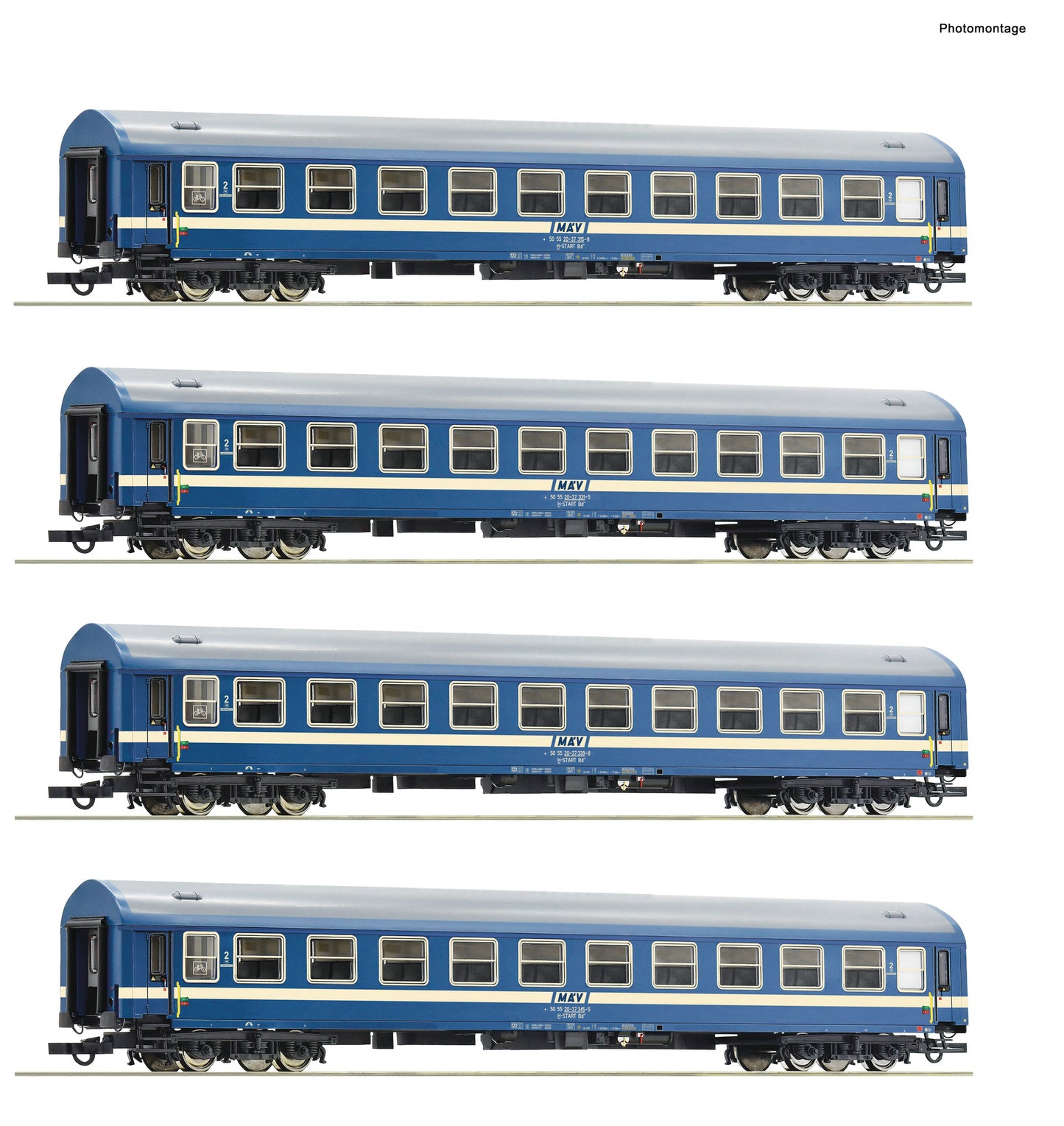 Roco HO 6200031 4-piece set: Express train coach  MAV               era 46 DC 2024 New Item