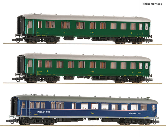 Roco HO 6200036 3-piece set 1: Express train coaches  CSD           era III-IV DC 2024 New Item