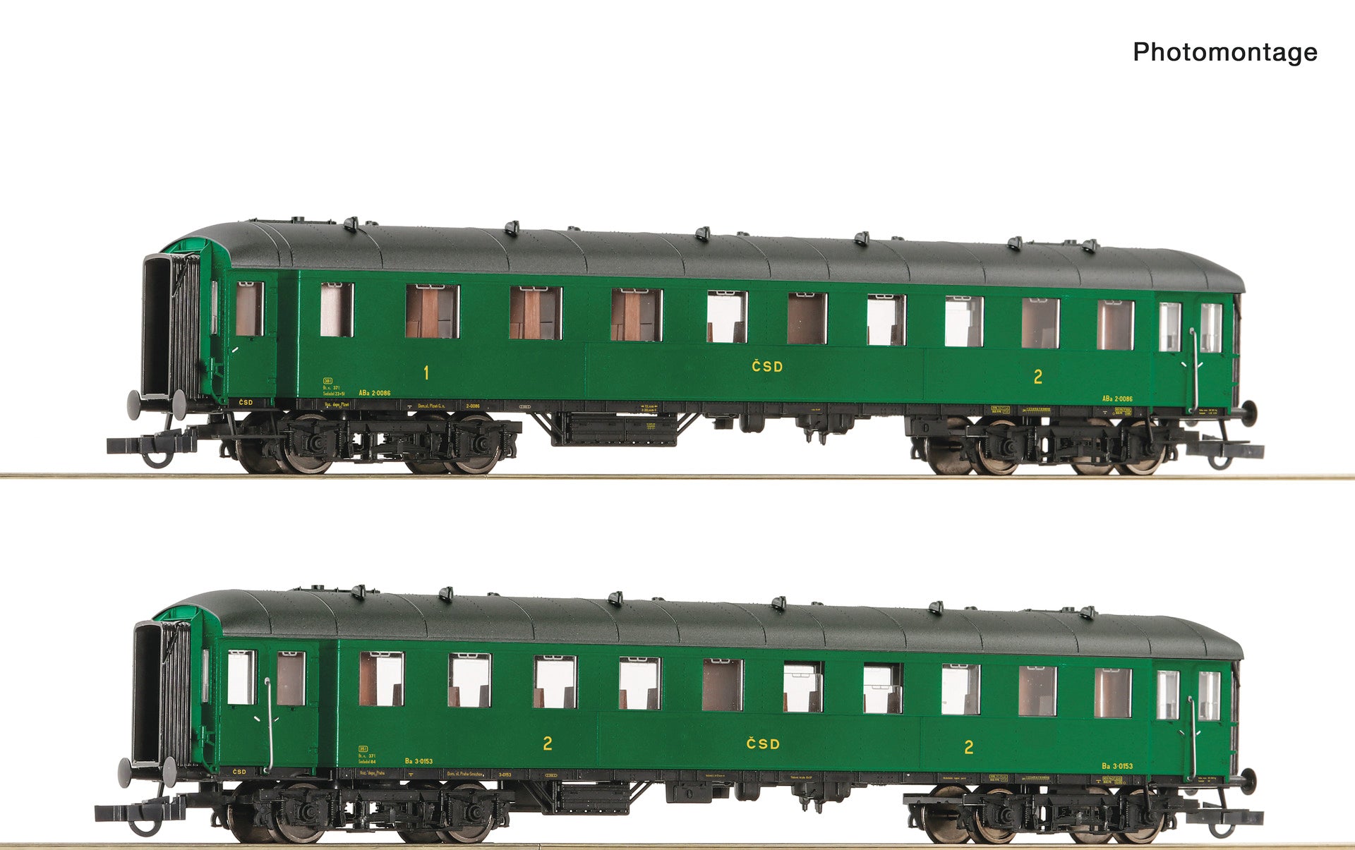 Roco HO 6200037 2-piece set 2: Express train coaches CSD era III-IV DC ...