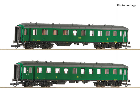 Roco HO 6200037 2-piece set 2: Express train coaches  CSD           era III-IV DC 2024 New Item