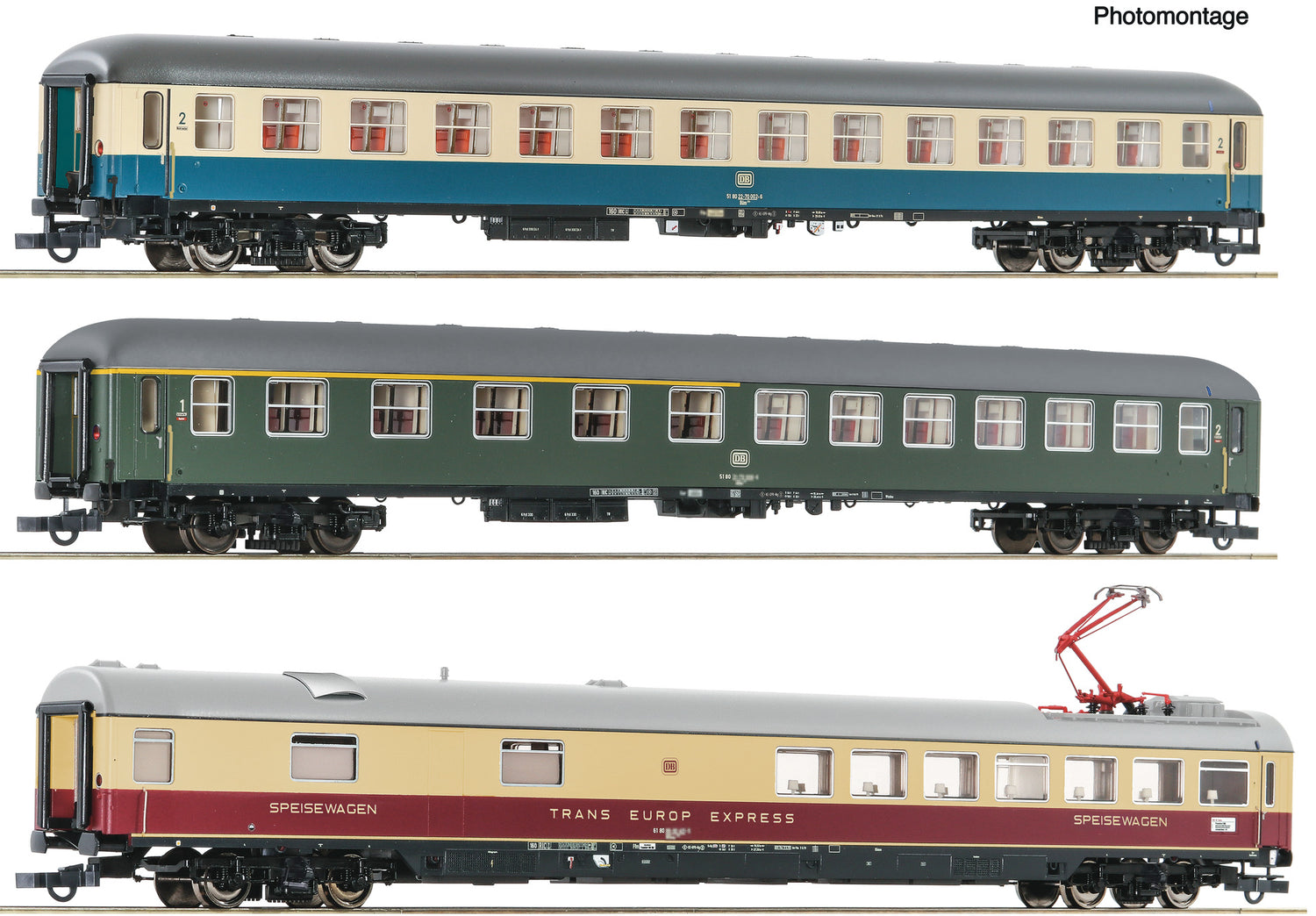 Roco HO 6200052 3-piece set 2: D 377  Hispania-Express   DB         era IV DC 2024 New Item