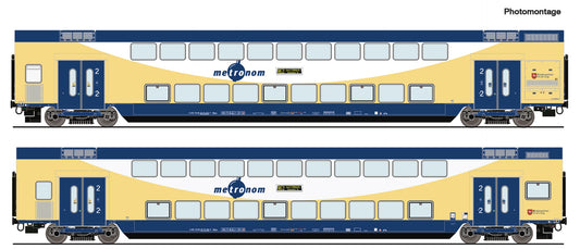 Roco HO 6200106 2-piece set: Double-decker coaches  metronom        era VI DC 2024 New Item