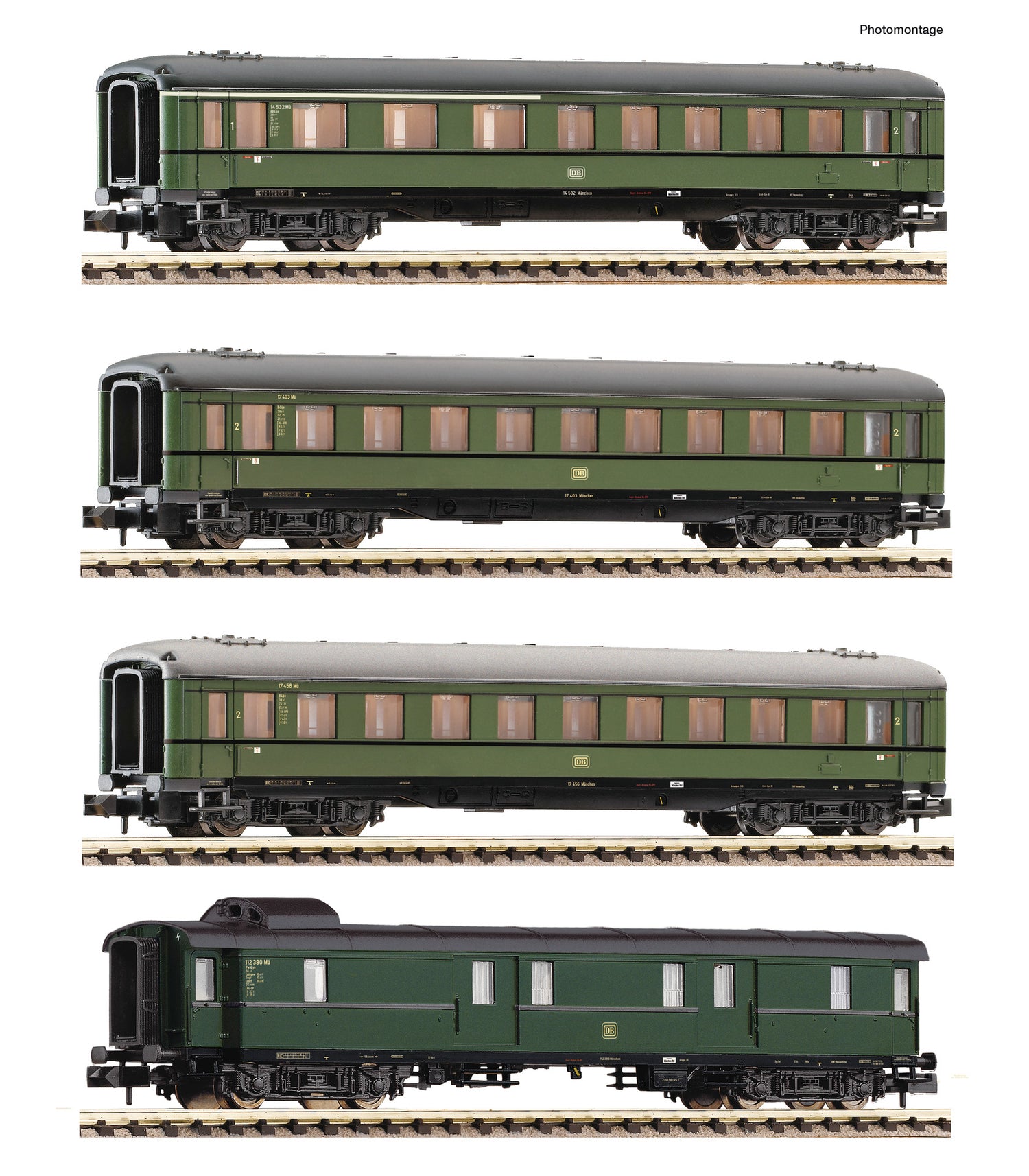 Fleischmann N 6260004 4-piece Passenger set: Express train  DB  era IV DC 2023 New Item