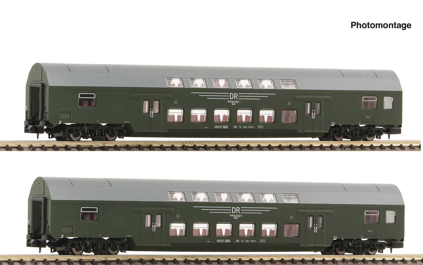 Fleischmann N 6260042 2-piece set 2: Double-dec ker coaches  DR            era IV DC 2024 New Item