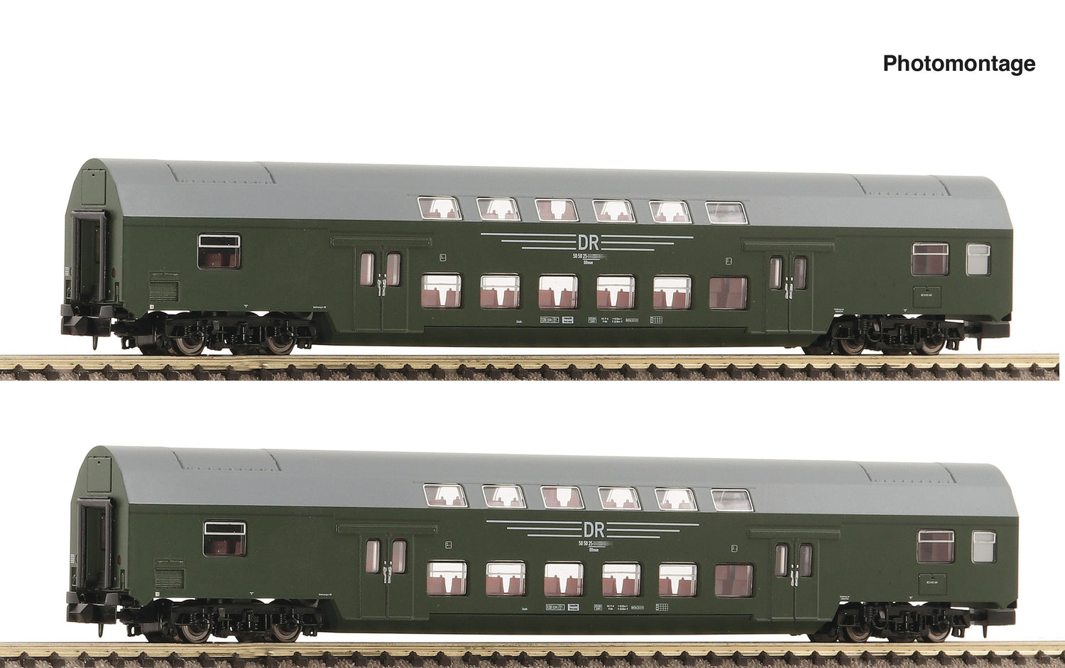 Fleischmann N 6260042 2-piece set 2: Double-dec ker coaches  DR            era IV DC 2024 New Item