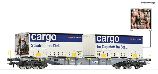 Roco HO 6600028 Container carrier wagon  SBB Cargo  era VI DC 2023 New Item