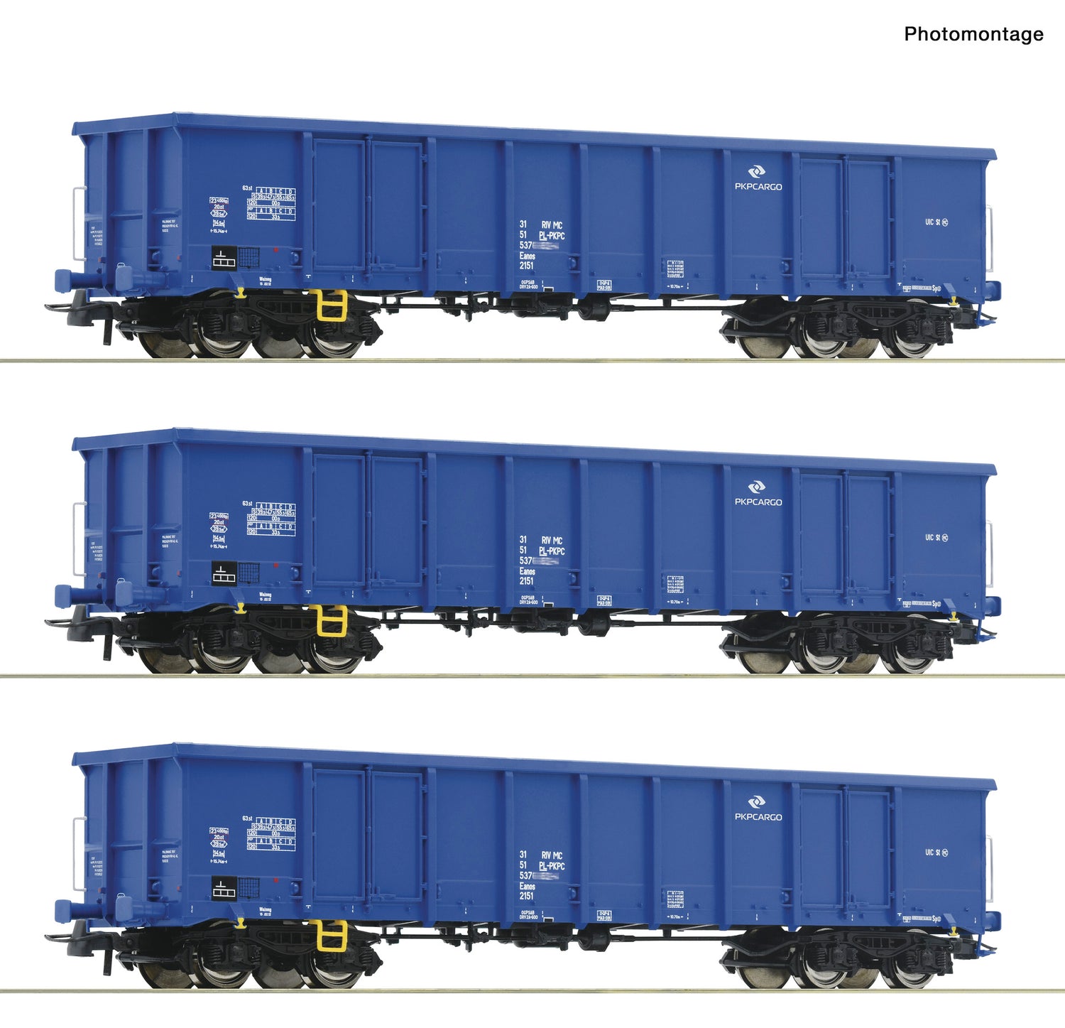 Roco HO 6600100 3-piece set: Open freight  wagons  PKP Cargo         era VI DC 2024 New Item