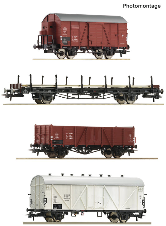 Roco HO 6600101 4-piece set: Freight wagons PKP era IV DC 2024 New Item