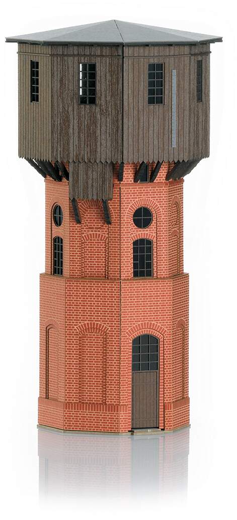 Trix N 66328 Prussian Water Tower -- Laser-Cut Card Kit -