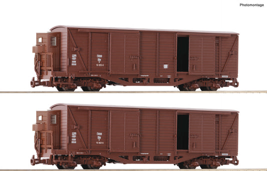 Roco HO 6640001 2-piece set: Covered freight wagon  ÖBB  era IV DC 2023 New Item
