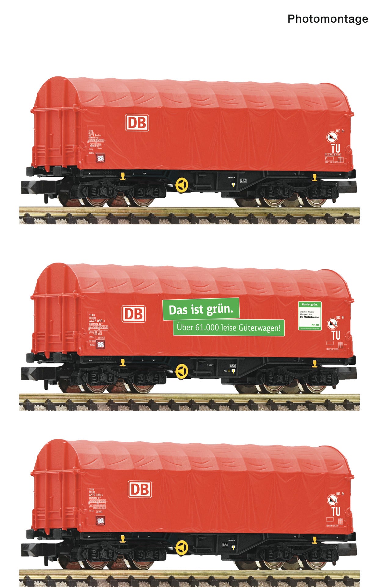 Fleischmann N 6660014 3-piece Freight set: Sliding tarpaulin wagons  DB AG  era VI DC 2023 New Item