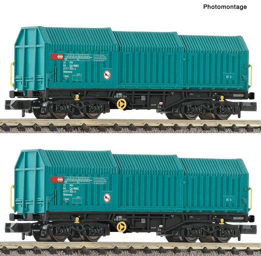 Fleischmann N 6660037 2-piece set: Telescopic c overed wagon  SBB          era V DC 2024 New Item