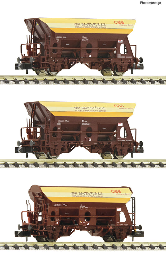 Fleischmann N 6660057 3-piece set: Gravel wagon s ÖBB era V-VI DC 2024 New Item