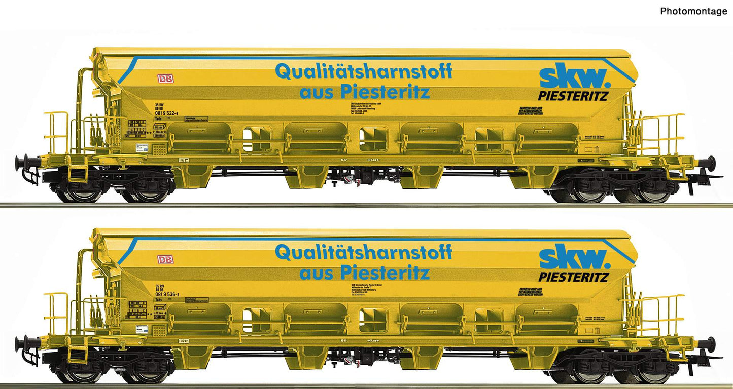 Roco HO 67142 2 piece set swing roof wagons, DB AG