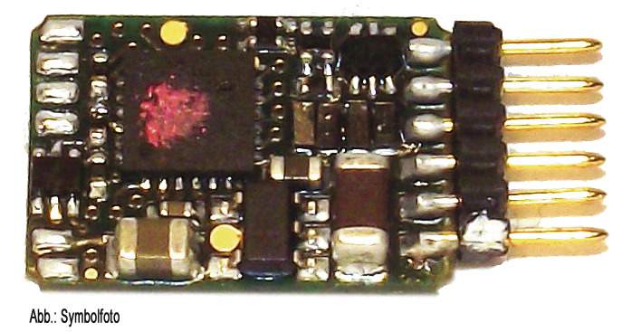 Fleischmann HO 685305 6-pin decoder, straight pins (NEM 651)