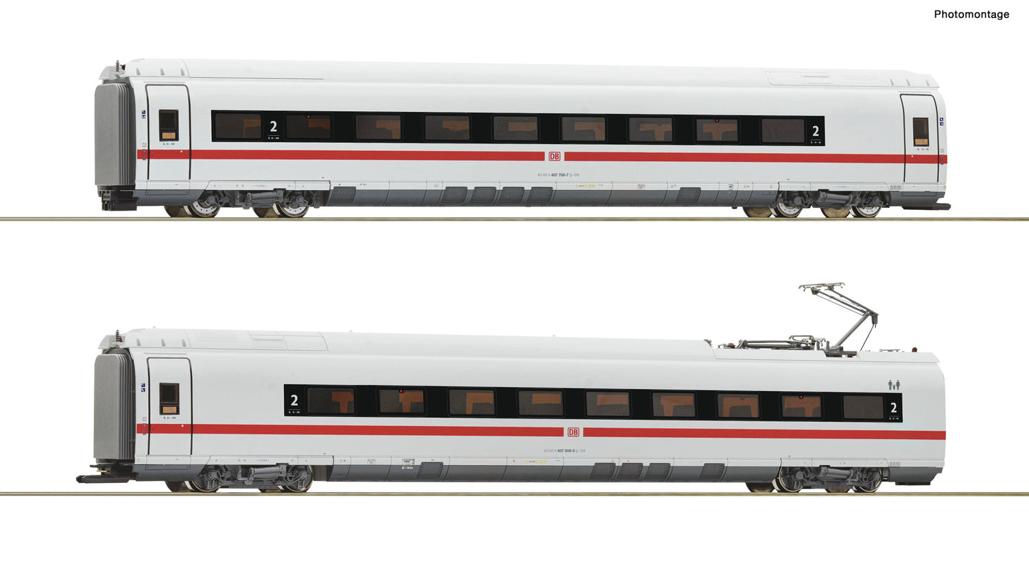 Roco HO 72098 2 piece set: Intermediate coaches class 407