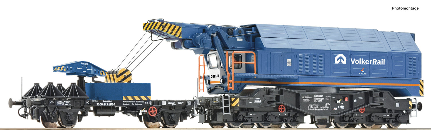 Roco HO 7310023 Digital railway slewing crane  Volkerrail  era VI DCC 2023 New Item